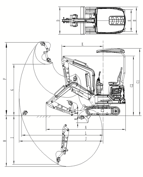 1.4 Ton Mini Excavator B&S 13.5HP Engine w/ Joystick Controls | AGT-DY14