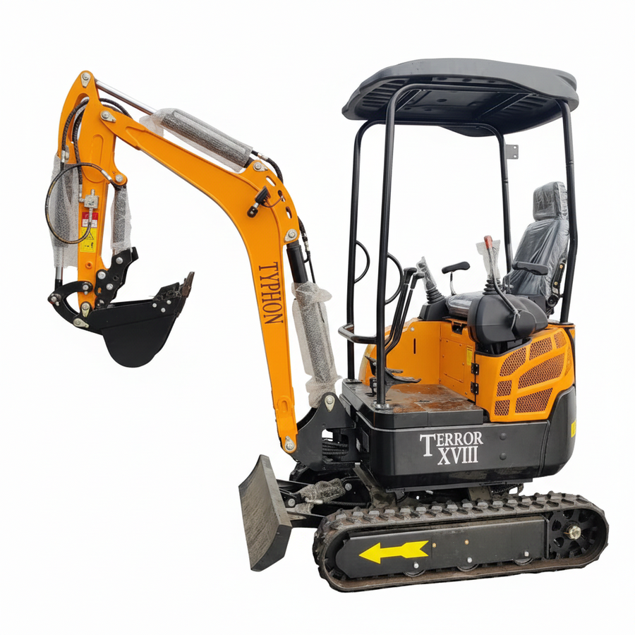 4,000 lbs Terror XVIII Mini Excavator, EPA Certified KUBOTA D902 Diesel Machine