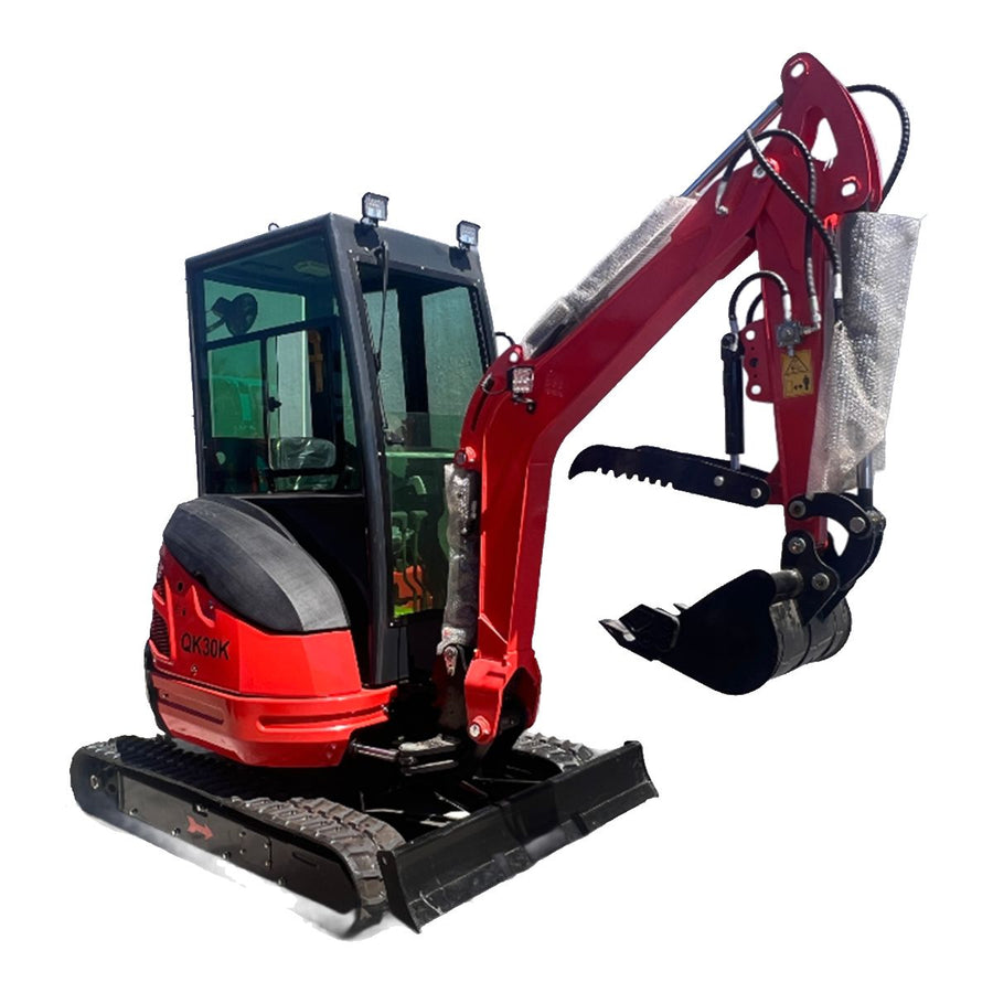QK30K 2.8-Ton Mini Excavator w/ Kubota Diesel Cab