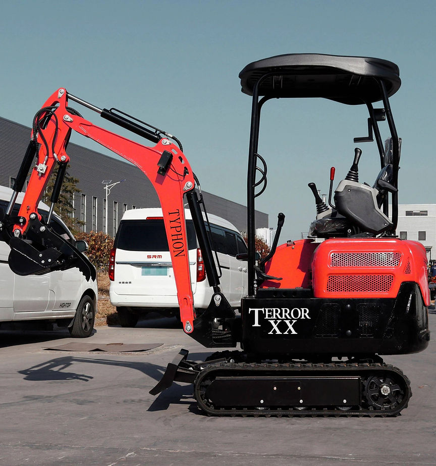 2025 4,000 lb TYPHON TERROR XX Mini Excavator Rubber Track with Kubota D902