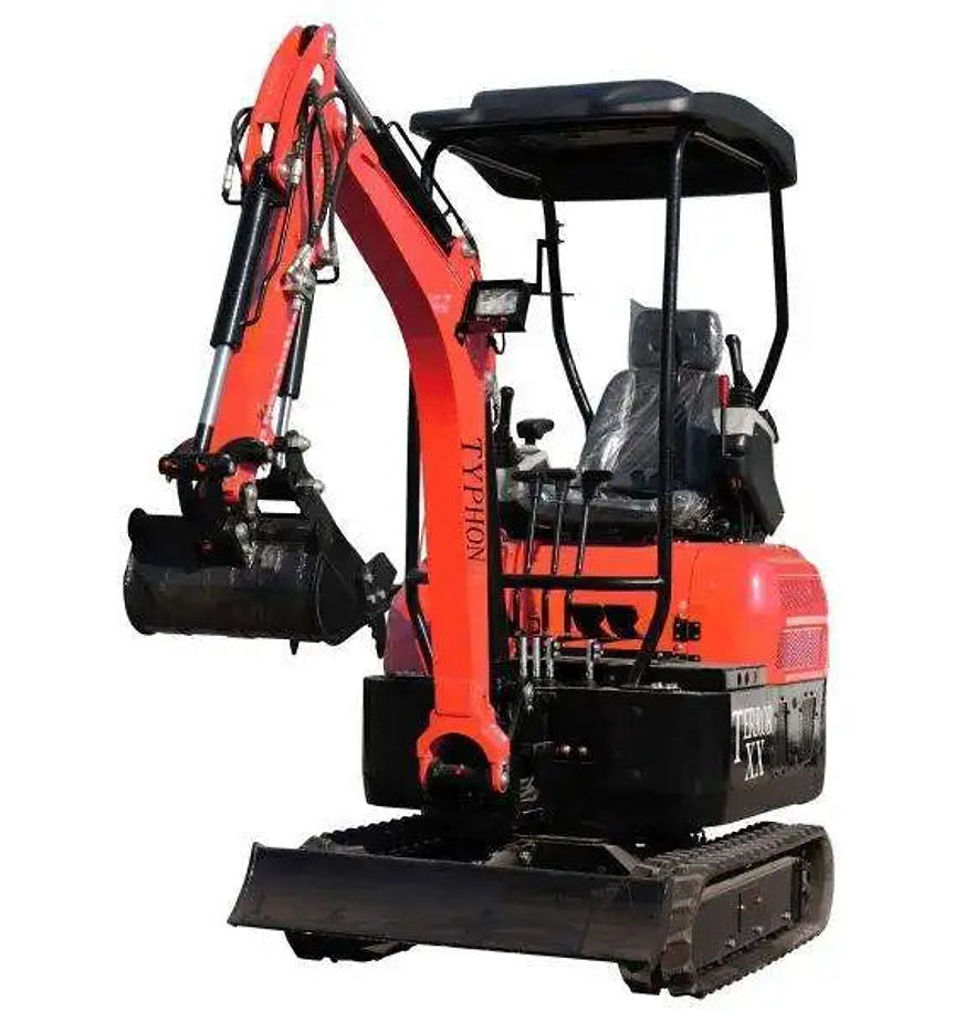 2025 4,000 lb TYPHON TERROR XX Mini Excavator Rubber Track with Kubota D902