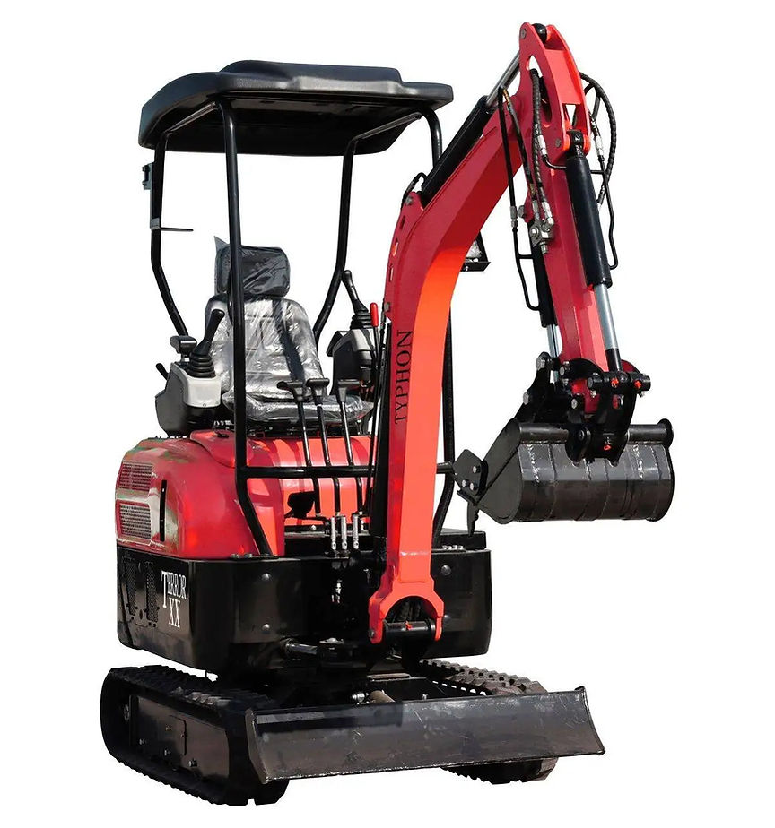 2025 4,000 lb TYPHON TERROR XX Mini Excavator Rubber Track with Kubota D902