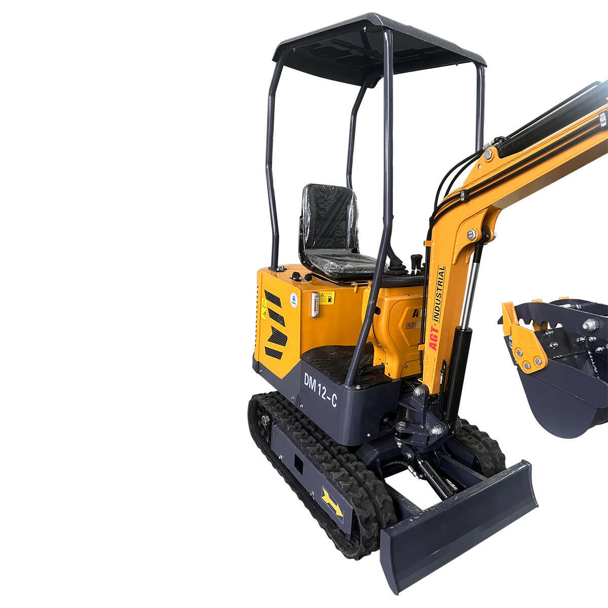1 Ton Mini Excavator B&S 13.5HP Engine w/ Hydraulic Thumb | AGT-DM12-C