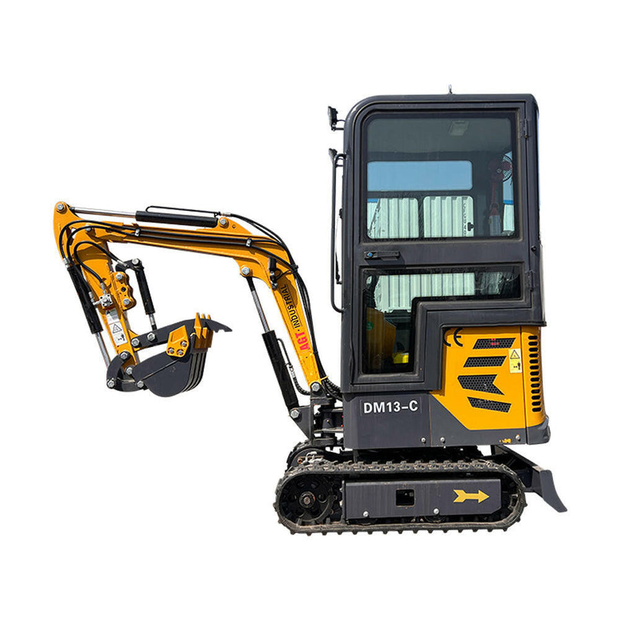 1 Ton Mini Excavator B&S 13.5HP Engine Enclosed Cab w/ Thumb | DM13-C