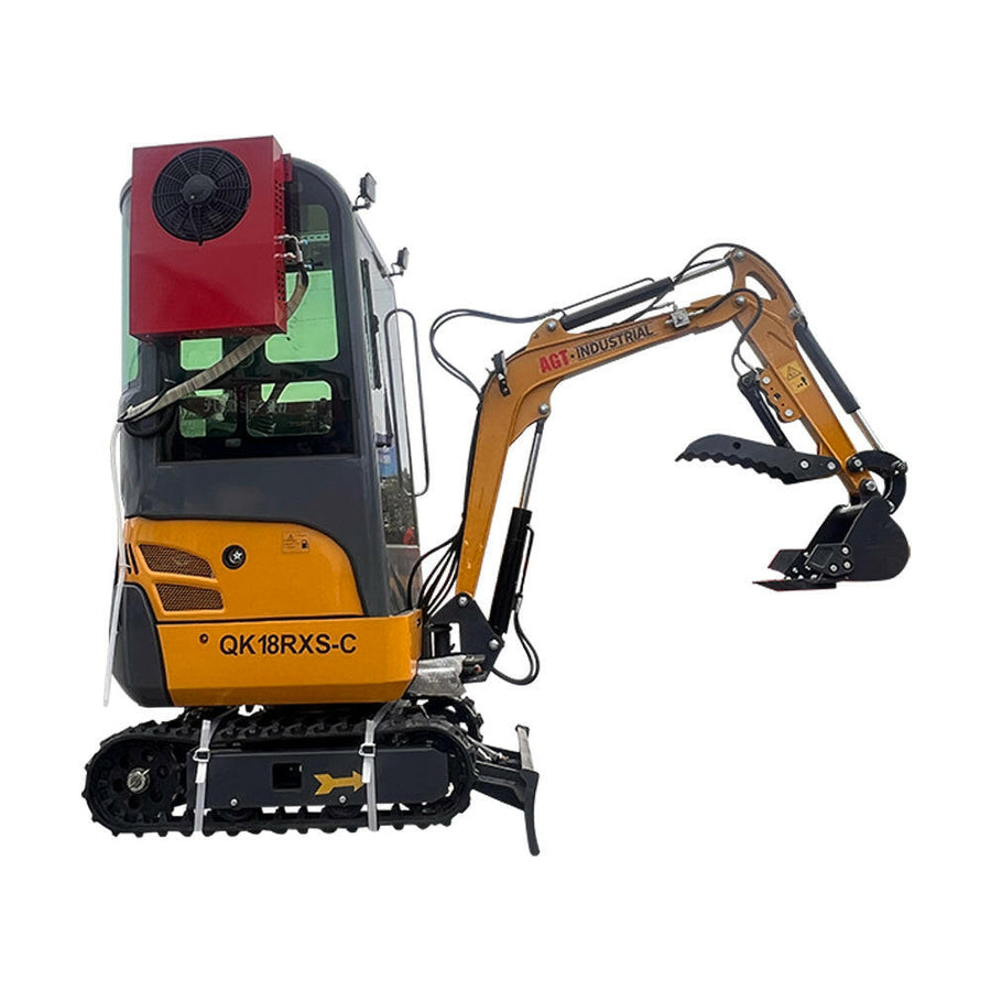 1 Ton Rato Mini Excavator Enclosed AC Cab w/ Pilot Control & Thumb | AGT-QK18RXS-C / KH18-C