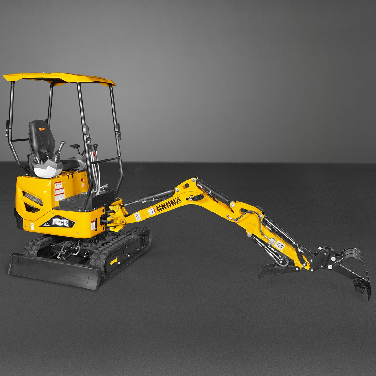 Mini Compact Excavator Kubota D722 Engine,  65.7" Max. Digging Depth, 1.2 Ton, 2700 LBS Operating Weight,  MEC12