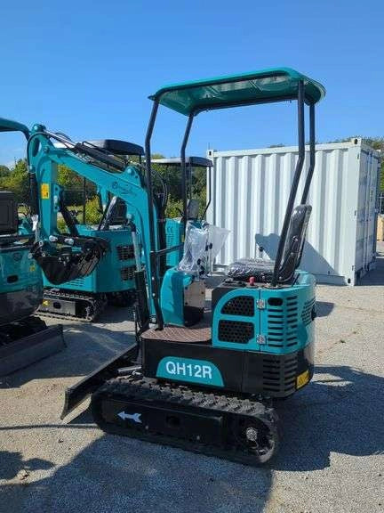 1 Ton Mini Excavator Rato 13.5HP Gas Digger w/ 16" Bucket & Fixed Thumb | QH12R