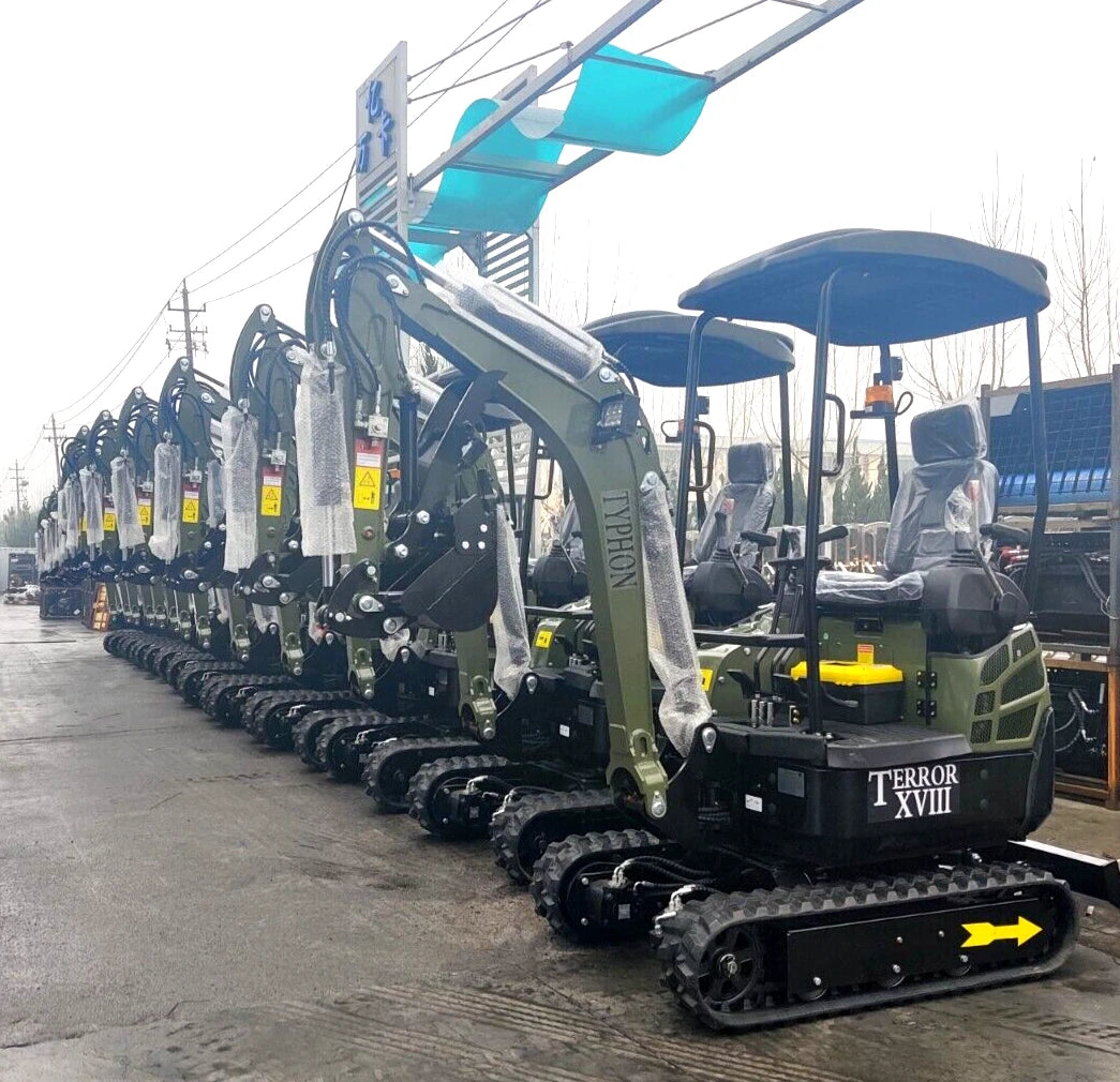 2026 4000 lb Typhon Terror XVIII Mini Excavator Rubber Track with Kubota Diesel
