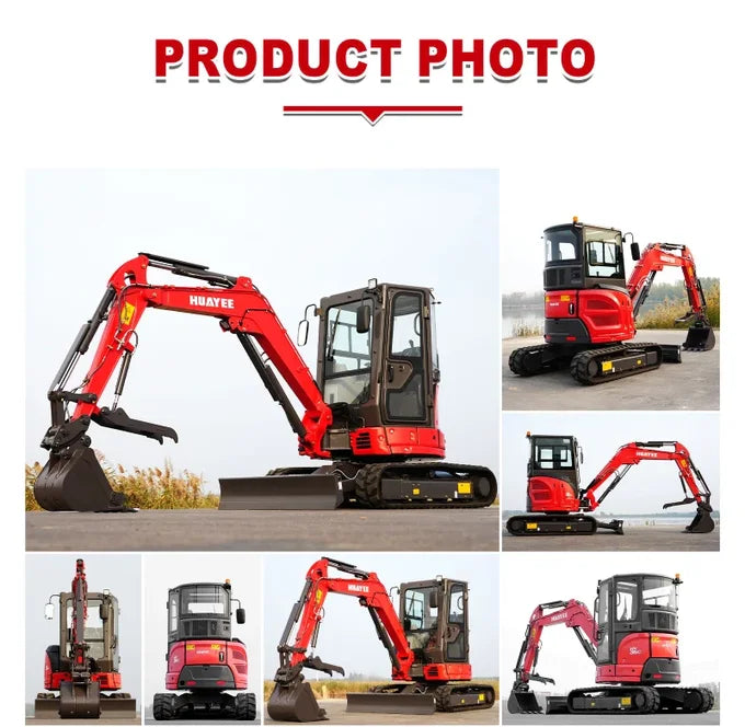 3.5 Ton Industrial Mini Excavator with 24HP kubota Engine & Enclosed Cab | HUAYE