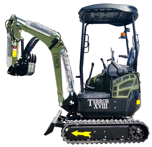 2026 4000 lb Typhon Terror XVIII Mini Excavator Rubber Track with Kubota Diesel