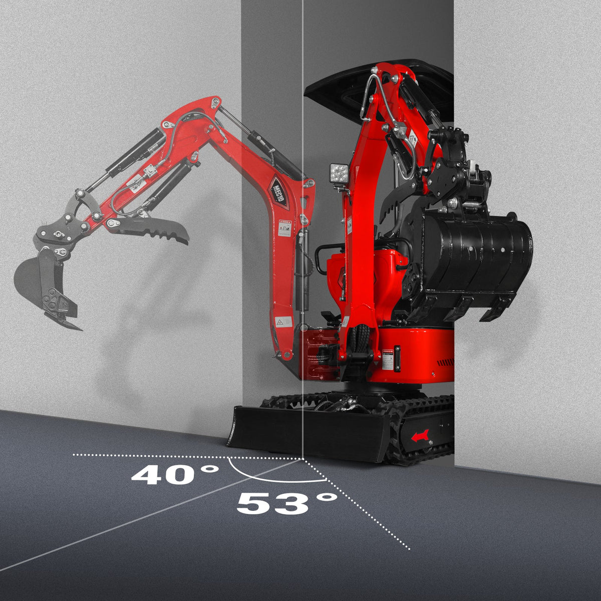 Mini Compact Excavator HONDA GX390 Engine,  65.7" Max. Digging Depth, 1Ton, 2280 LBS Operating Weight,  MEC10
